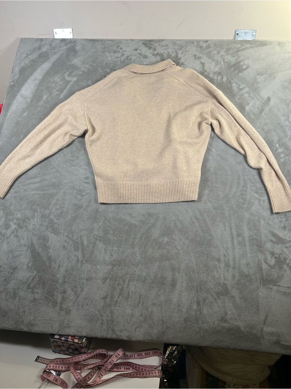 J.Crew Cropped Collared V-Neck Sweater in Beige - Picture 11 of 11